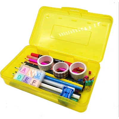 Plastic Translucent Pencil Box For Kids, Adult, Student, Large Capacity Pencil Cases With Snap-Tight Lid For Pens, Pencils, School Supplies,Office Sup