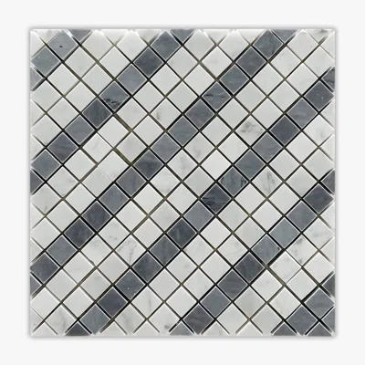 Polihsed Caro 8" x 8" Marble Grid Mosaic Tile