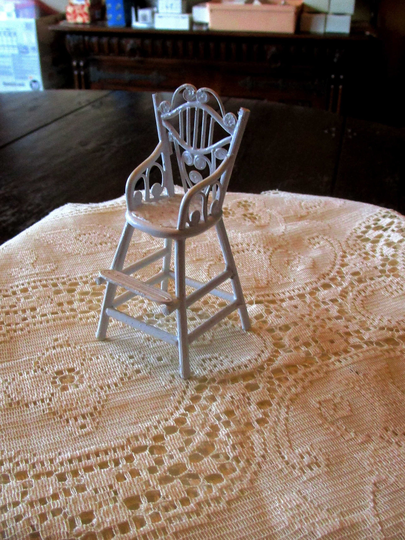 Dollhouse High Chair, Miniature Furniture, Baby, Miniature, Doll Vintage Dollhouse, Lot #14