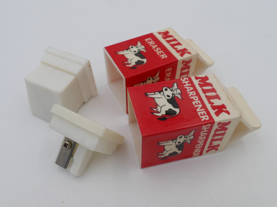1980's Milk Novelty Eraser & Pencil Sharpener - Pick Choose Option
