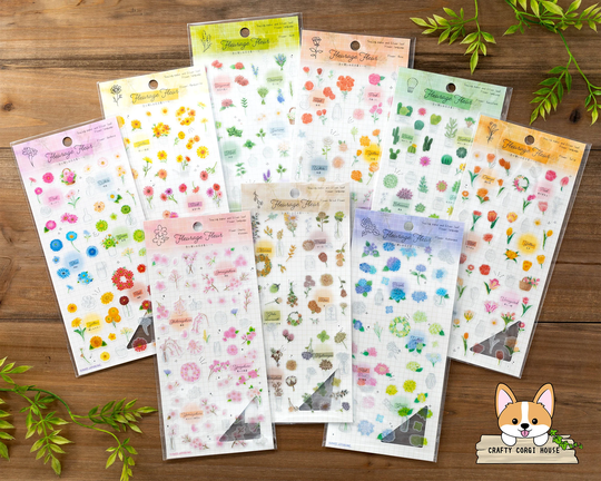 1 Or 3 Pc Set | Kamio Fleurage Fleur Stickers Gerbera - Marguerite Herb Rose Succulent Tulip Sakura Dried Flower Hydrangea