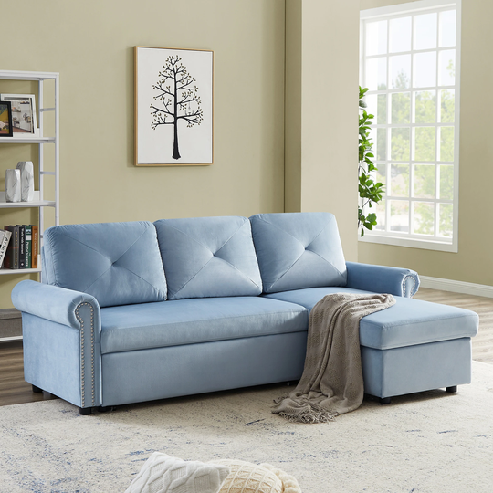 Siarin Sectional Sofa with Pull Out Sofa Bed & Storage Chaise