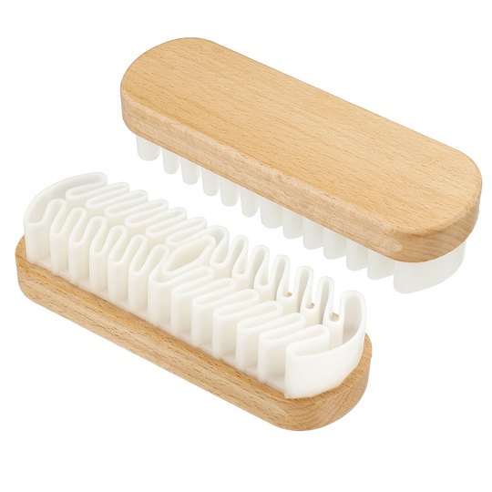 Shoes Brush, 2pack Handle Polish Daubers for Matte Leather Boots - Wooden Color