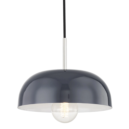 Mitzi by Hudson Valley Avery 1-light Polished Nickel Small Pendant, Navy Metal