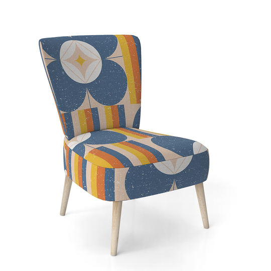 Designart 'Retro Floral Pattern XI' Upholstered Mid-Century Accent Chair