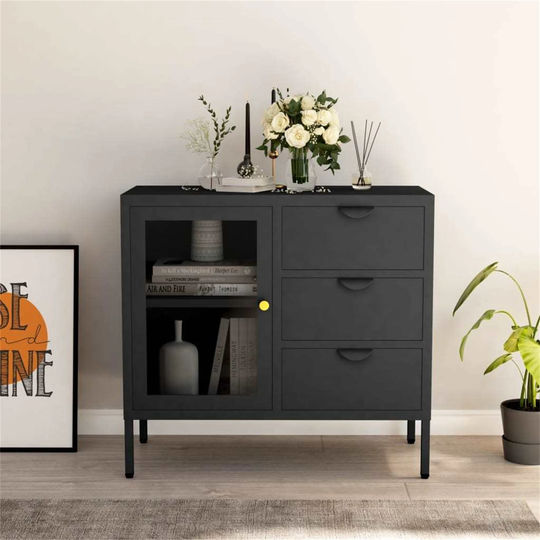 Sideboard Anthracite W/ door,drawers & shelf