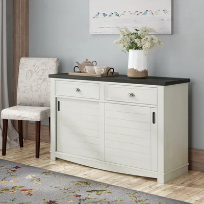 Jolin 54" Wide 2 Drawer Acacia Wood Sideboard