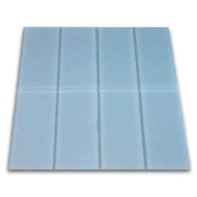 Wind 3" x 6" Glass Mosaic Tile in Matte Sky Blue