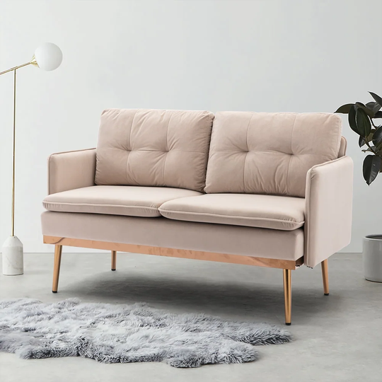 55.91"W Velvet Sofa , Accent sofa .loveseat sofa with Stainless feet