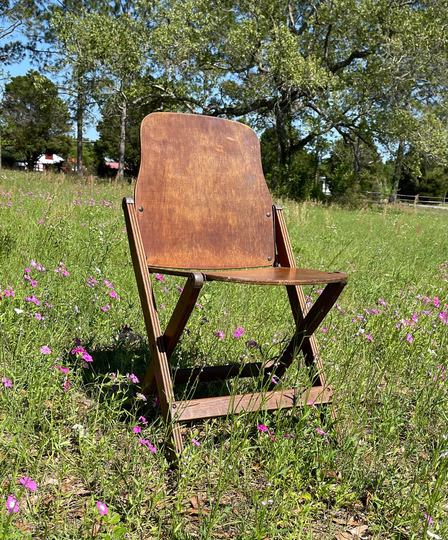 Vintage Folding Chair, American Seating, Grand Rapids Michigan, Wood Chair, Seat, Party Portable-Chair, Spare Chair