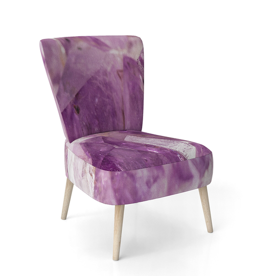 Designart 'Purple Amethyst Macro' Upholstered Mid-Century Accent Chair