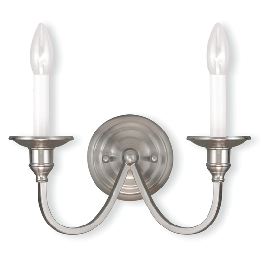 Livex Lighting Cranford 2 Light Brushed Nickel Wall Sconce - Brushed nickel