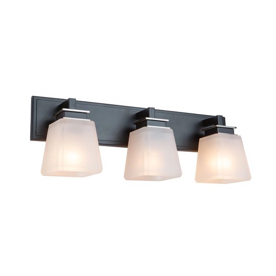 Artcraft Eastwood 3-Light Bathroom Vanity Light in Black & Brushed Nickel