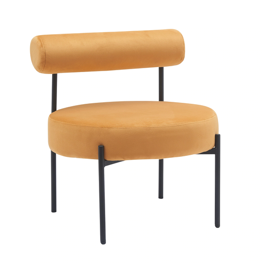 Velvet Accent Chair Modern Gold Vanity Chair for Living Room Upholstered Comfy Armless Chair with Backrest