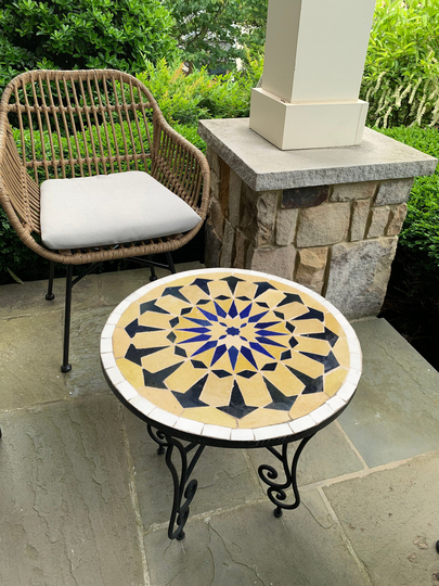 Mid Century Modern Mosaic Table - Custom Your Table's Colors & Height Coffee Zellige