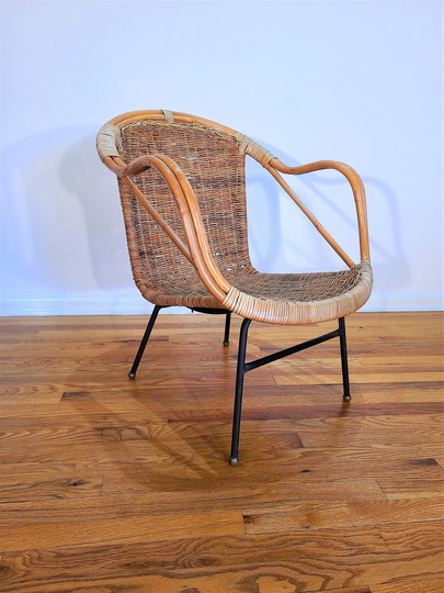 Mid Century Calif Asia Rattan Chair