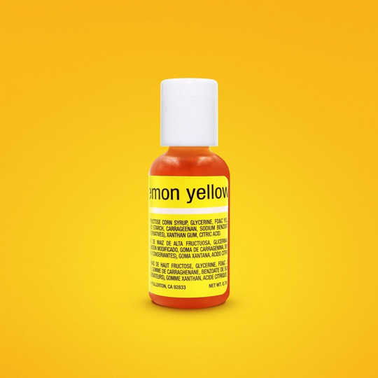 Fast Shipping Lemon Yellow Chefmaster Gel Food Coloring 20Ml, Color