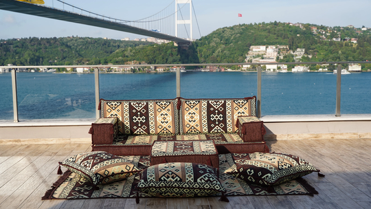 Brown Arabic Floor Seating Majlis, Custom Sofa Covers, Japanese Sofas, Oriental Couch, Furniture, Traditional Sofas