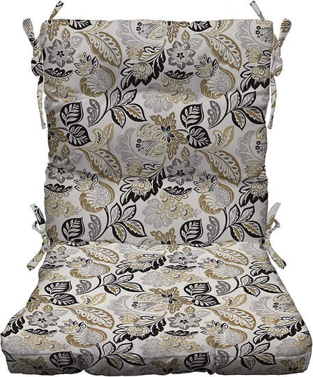 Rsh Décor Indoor Outdoor Tufted High Back Chair Cushion - Dailey Pewter Black