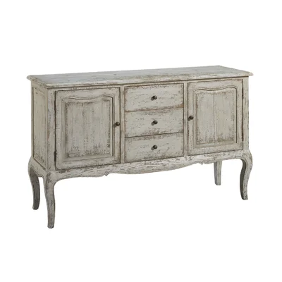 Perrie 59.5" Wide 3 Drawer Pine Solid Wood Sideboard
