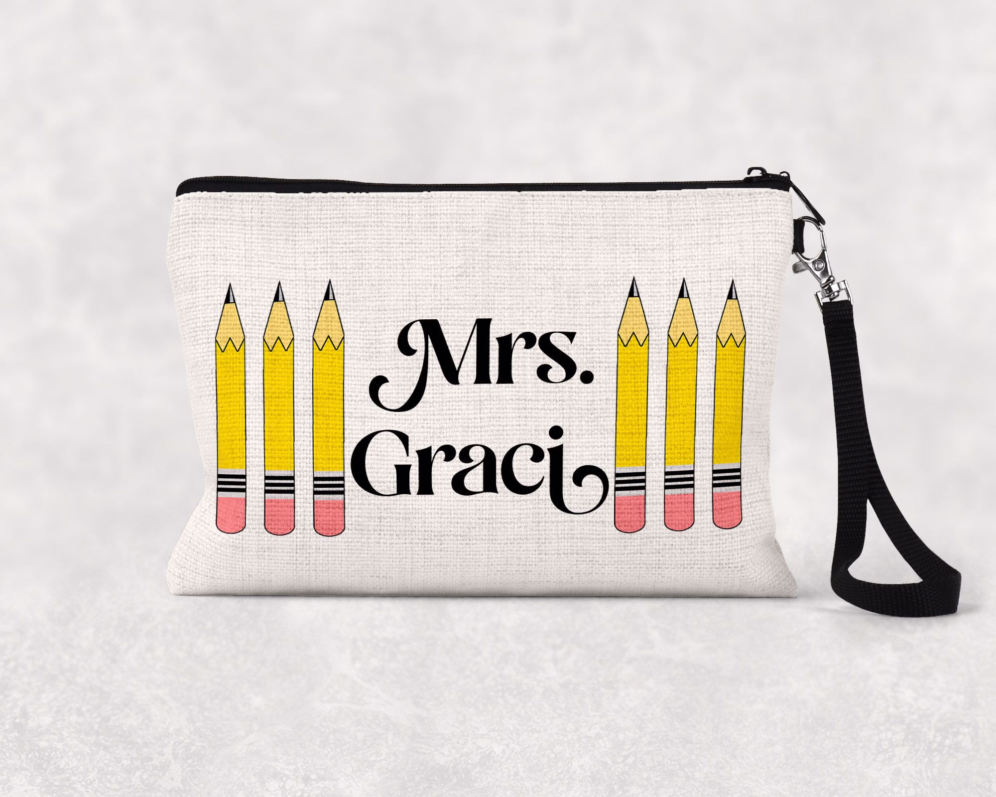 Teacher Appreciation Gift, Personalized Makeup Bag, Classroom Zipper Pouch, Pencil Pouch