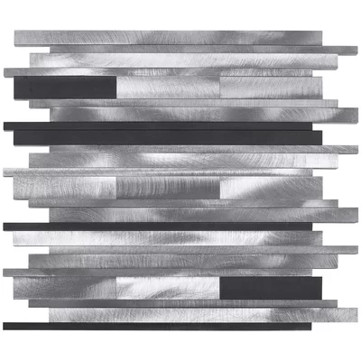 Random Sized Metal Linear Mosaic Wall Tile