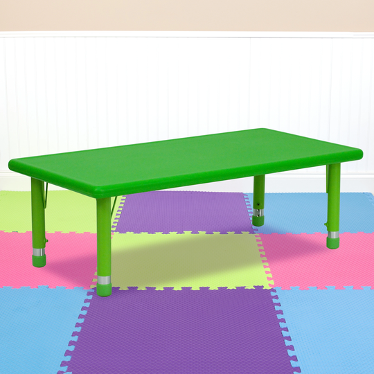 24"W x 48"L Plastic Adjustable Activity Table - School Table for 6