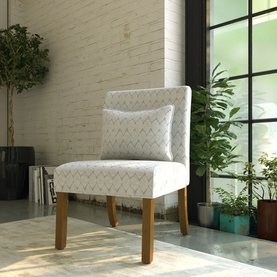 Porch & Den Valderrama Geometric Patterned Accent Chair with Pillow
