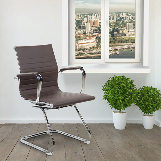 GZMR Chocolate Modern Medium Back Executive Office Chair