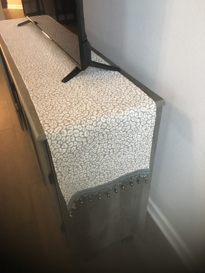 Gray Leopard Animal Print Table Runner, Traditional & Farmhouse Style, Custom Handmade Designs