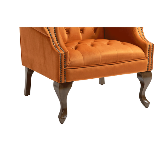 Upholstered Accent Chair with Wood Legs