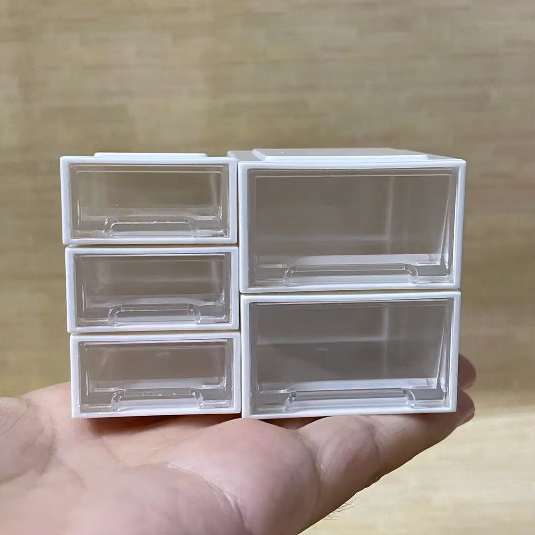16 Scale Stackable Organizer Drawers Miniature Plastic Drawer Storager Box Dollhouse Container