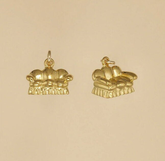 Gold Plated Sofa Couch Settee Charm Pendant