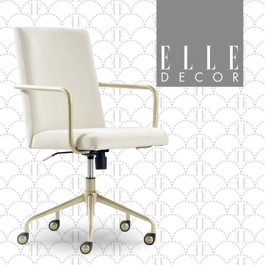 Elle Decor Giselle Velvet Gold Desk Chair