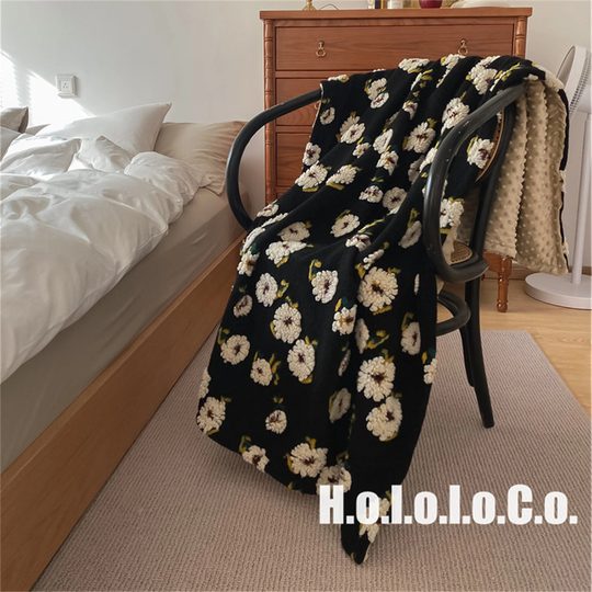 Fleece Floral Sofa Towel Blanket, Daisy Jacquard Blanket, Living Room Throw, Throw Blanket, Sofa Throw, Outdoor Blanket, Housewarming