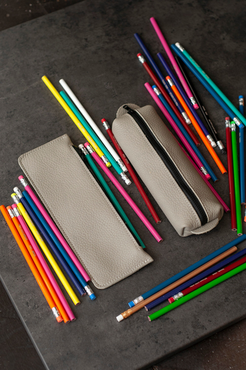 Imperfect Pencil Case, Seconds Sale Leather Pen Pouch Zipper Personalized Makeup Cosmetic Bag Mother's Day Gift