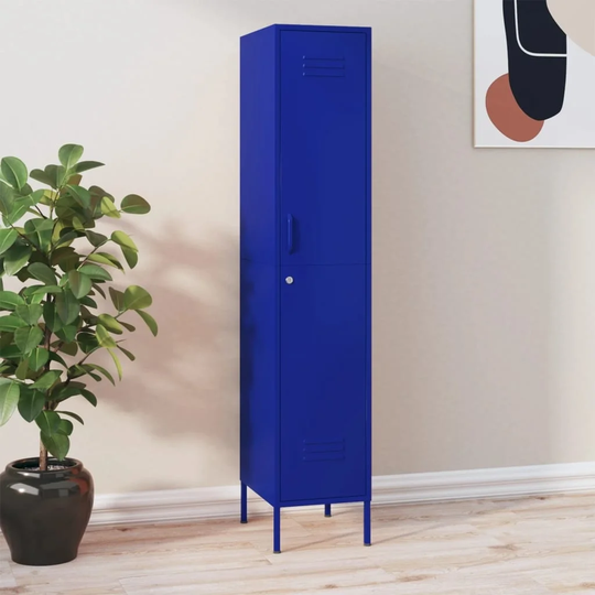 Locker Cabinet Navy Blue 13.8"x18.1"x70.9" Steel