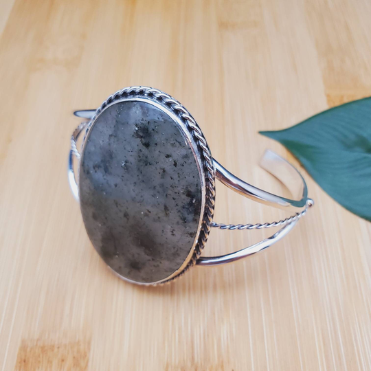 Green Moss Agate Cuff Bracelet | Big Sterling Silver Gemstone Southwestern Made in Usa