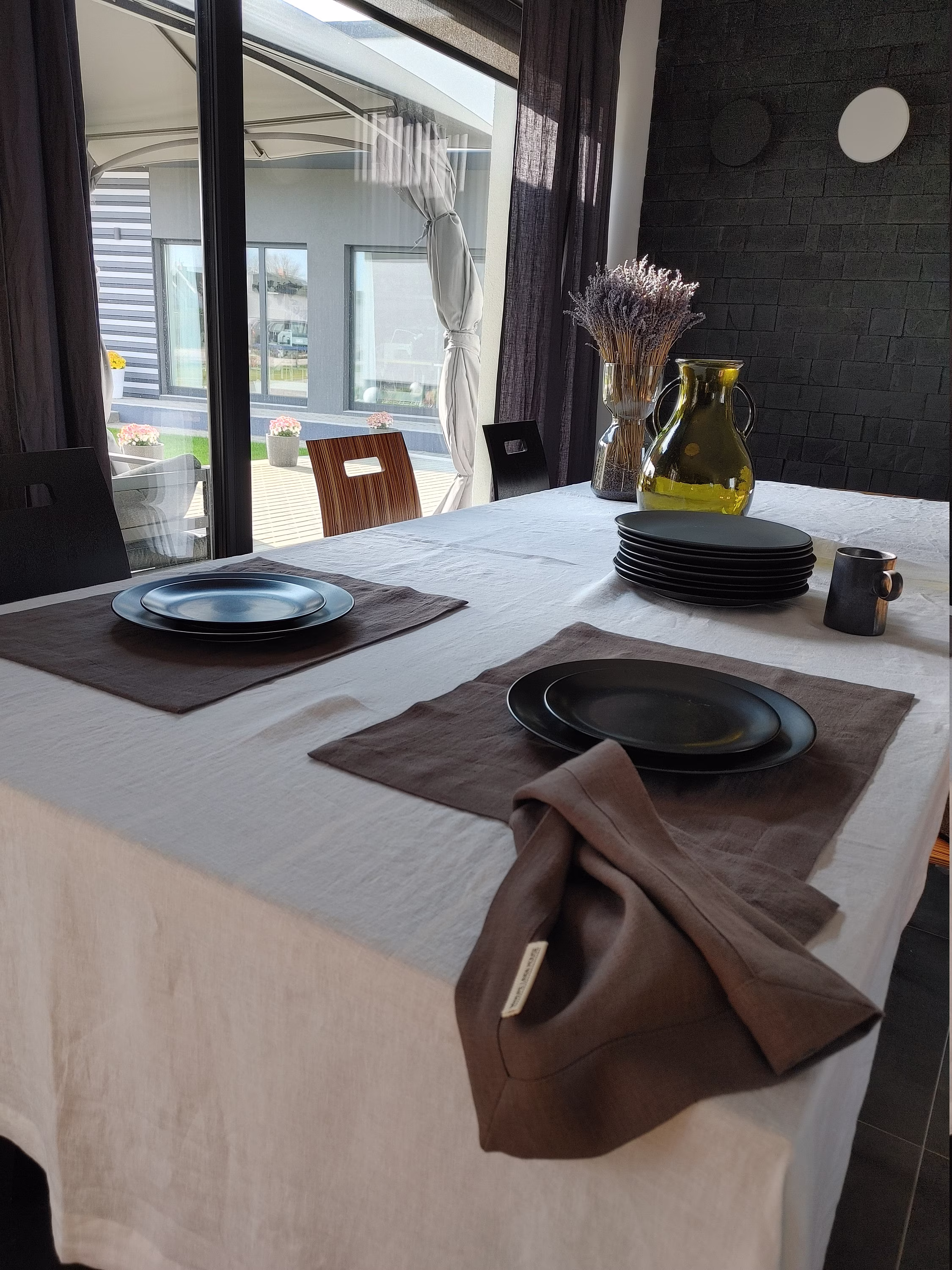 Linen Placemats, Table Linen Placemat Set, Placemats With Mitered Corners