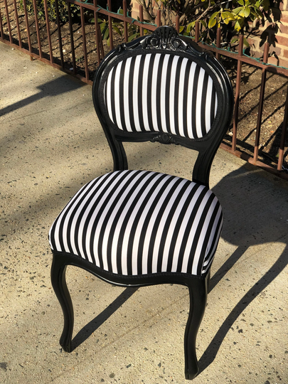 Black & White Striped Accent Chair