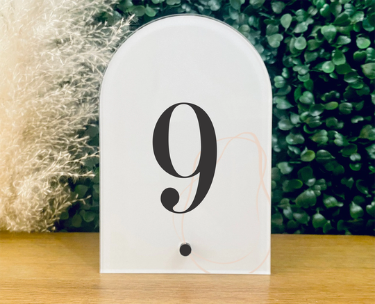 Wedding Table Numbers With Stand || Clear Acrylic Calligraphy Signage Rustic Number 03-040-032