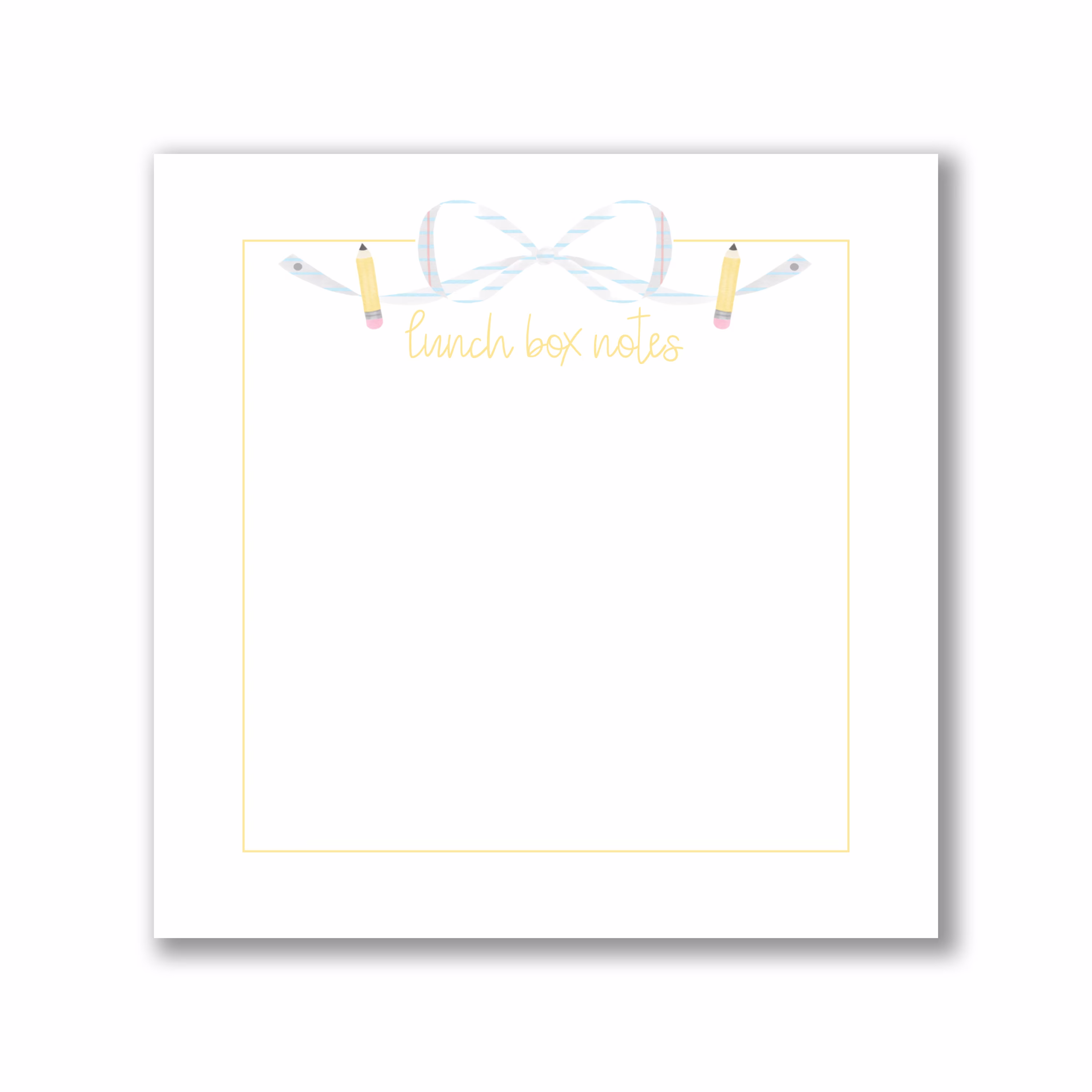 Pencil Bow Lunchbox Notes Notepad