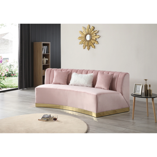 Brentwood 89 in. W Armless Velvet Curved Sofa