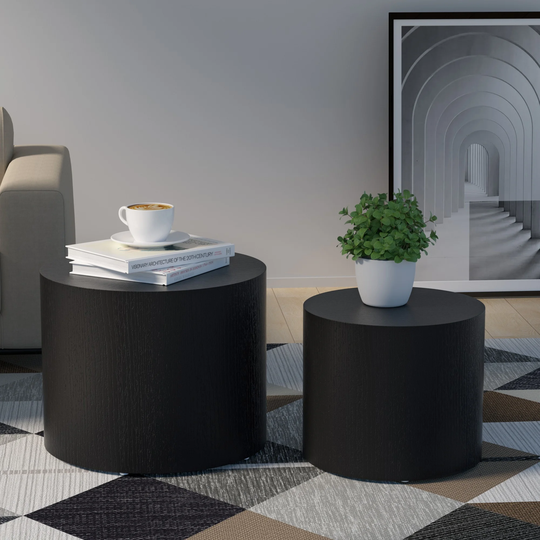 MDF with veneer side table/coffee table/end table/nesting table set of 2,for living room,office,bedroom
