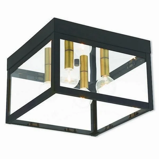 Livex Lighting Nyack 4 light Bronze Outdoor Ceiling Mount
