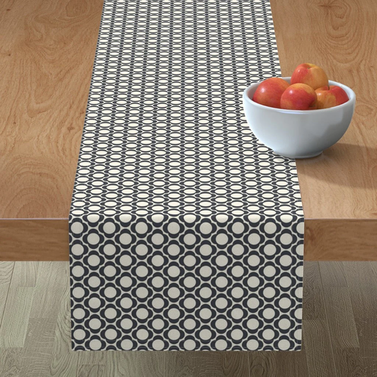 Vintage Mod Daisies Table Runner - Lotta's Scandi Daisy By Katerhees Floral Simple Cotton Sateen Spoonflower