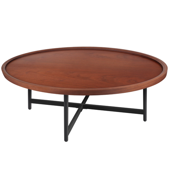 Heavy Duty Oval Wood Coffee Table Cocktail Accent Table w/ Metal Frame - 47.2x27.6x17.7" (LxWxH)
