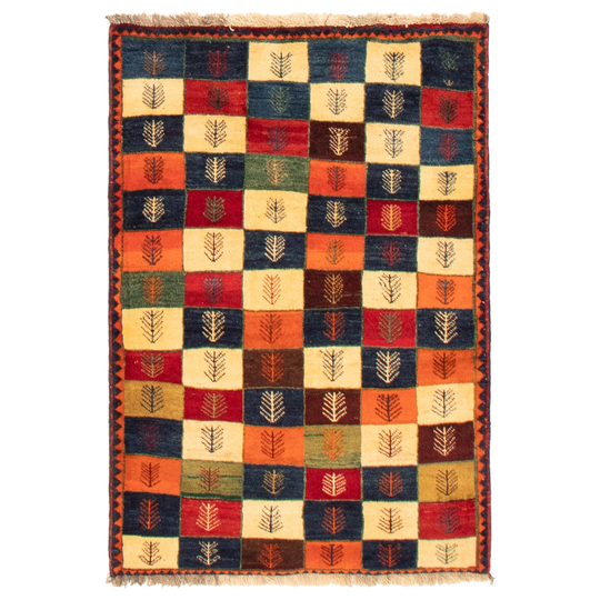 ECARPETGALLERY Hand-knotted Kashkuli Gabbeh Multi Color Wool Rug - 3'3 x 4'9