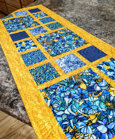 Quilted Table Runner, Stained Glass Runner