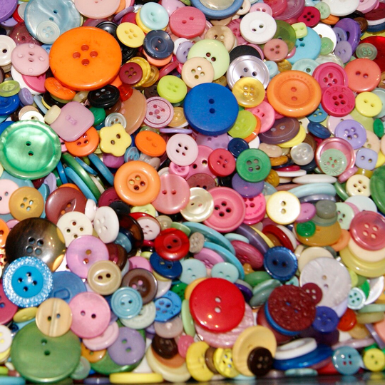 400 Button All Color Mix, Rainbow Mix Assorted Sizes, Crafting, Jewelry, Collect | 589